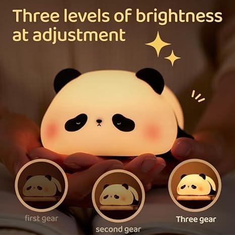 Adorable Squishy Panda Bedside Lamp – Soft Glow Silicone LED with 3 Brightness Modes