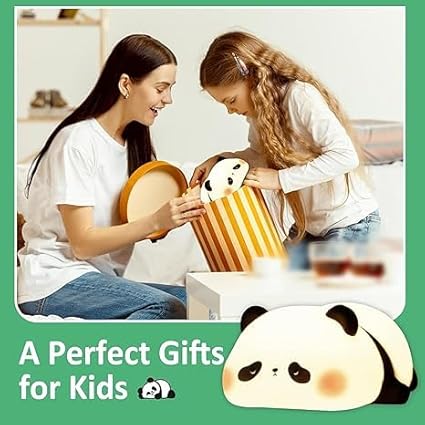 Adorable Squishy Panda Bedside Lamp – Soft Glow Silicone LED with 3 Brightness Modes